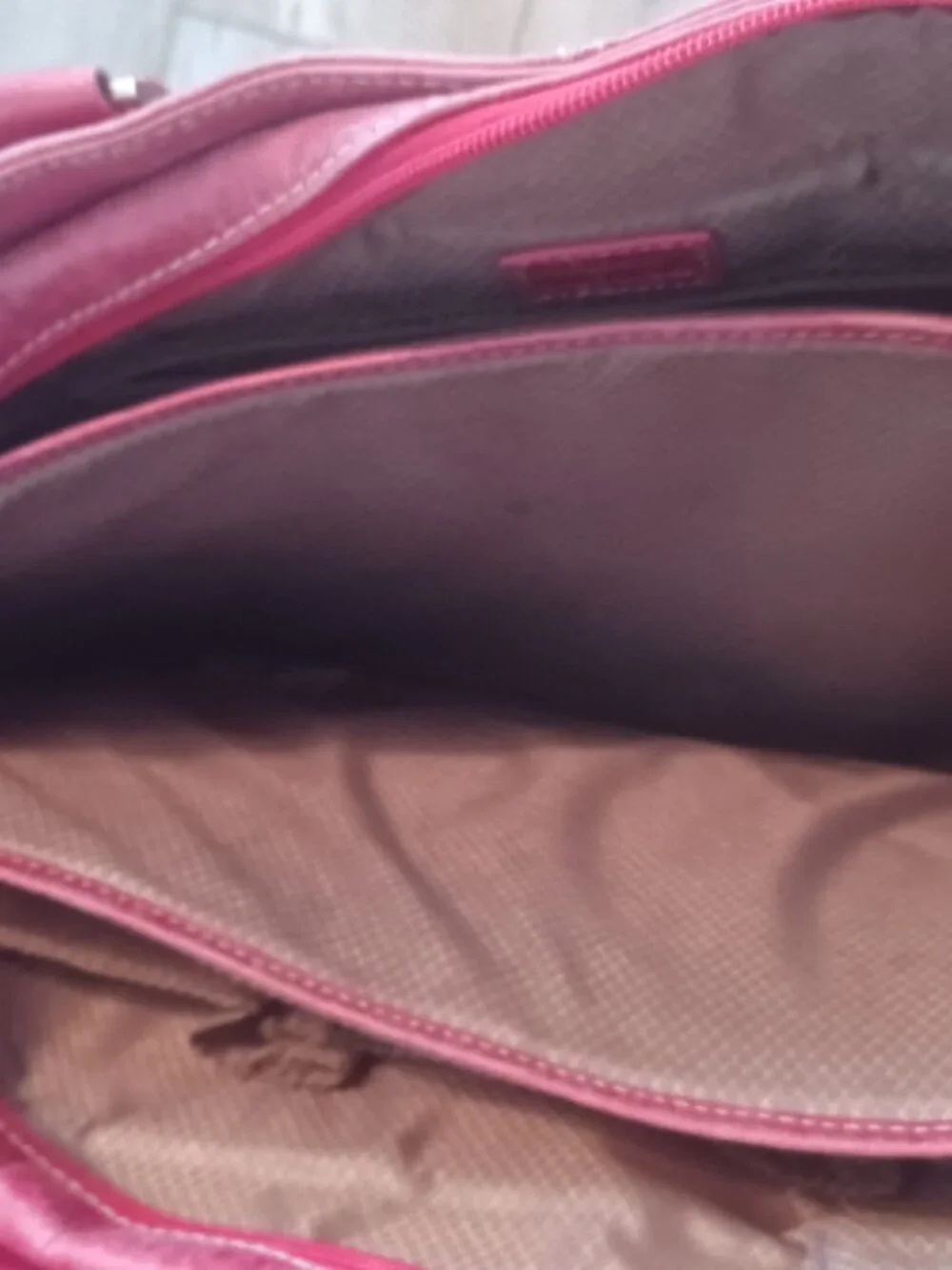 Clark & Mayfield Large Tote/Briefcase Distressed Pinkish/Red Bag/Laptop Holder
